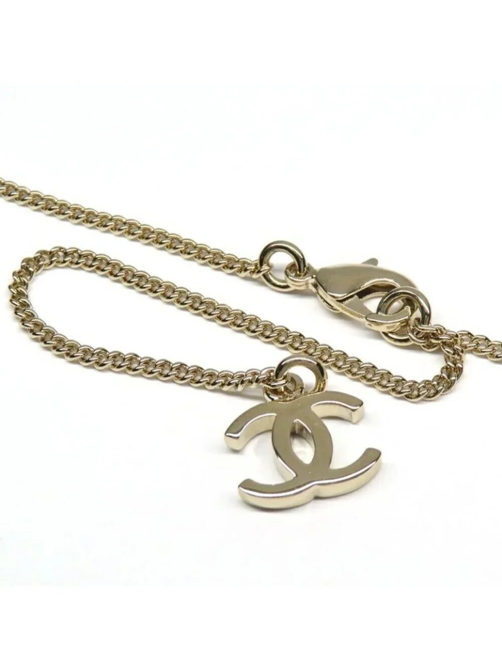 Chanel Bambi Necklace Faux Pearl Gold Stone Accessory
